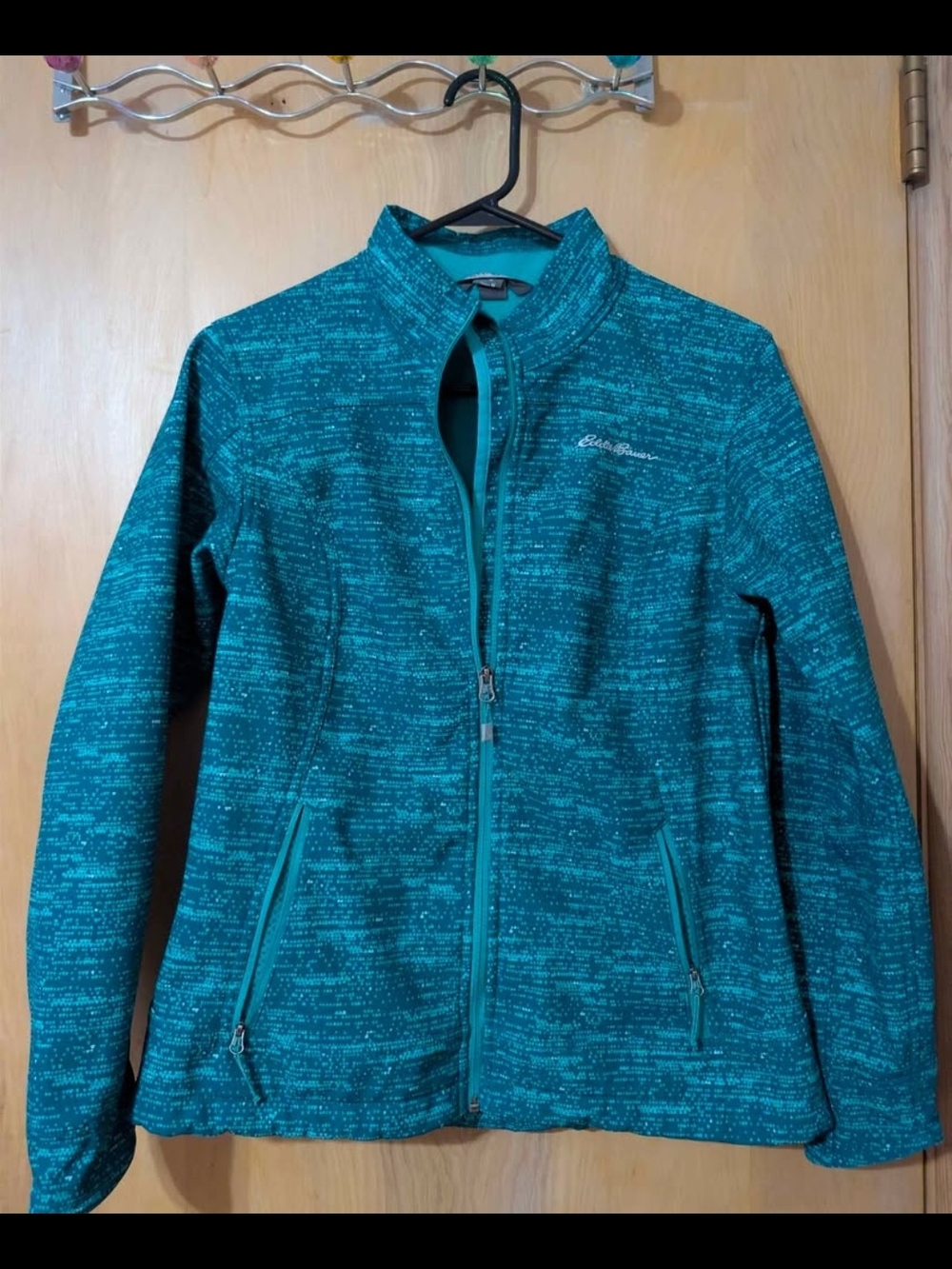 Hollister Teal Heathered Full-Zip Utility Jacket
